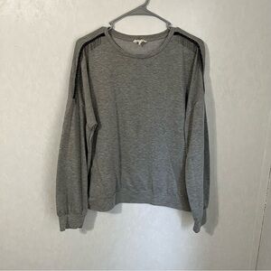 Como Blue Gray Blouse with Long Sleeves with Beaded Embellishment